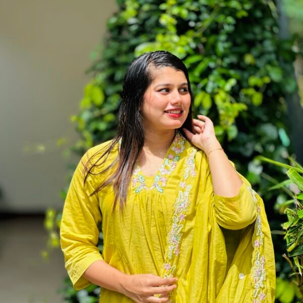 Blooming Yellow Flyer Salwar
