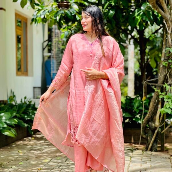 Pink Silk Salwar (cut work)