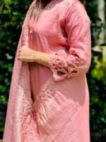 Pink Silk Salwar (cut work) - Image 7