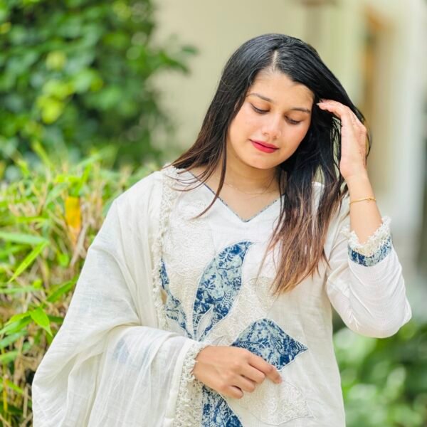 White Blossom Salwar (Side Open)