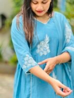 Lighty Blue Flyer Salwar - Image 5