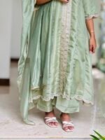 Silver Green Sharvani Type Salwar - Image 3