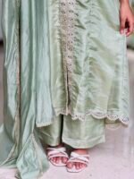 Silver Green Sharvani Type Salwar - Image 5