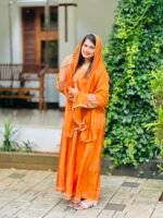 Silky Orange Flyer Salwar - Image 6