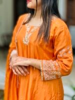 Silky Orange Flyer Salwar