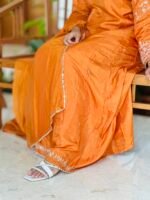 Silky Orange Flyer Salwar - Image 5